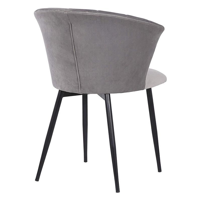 Banquet Restaurant Commercial Use Shell Backrest Grey Velvet Dining Chair