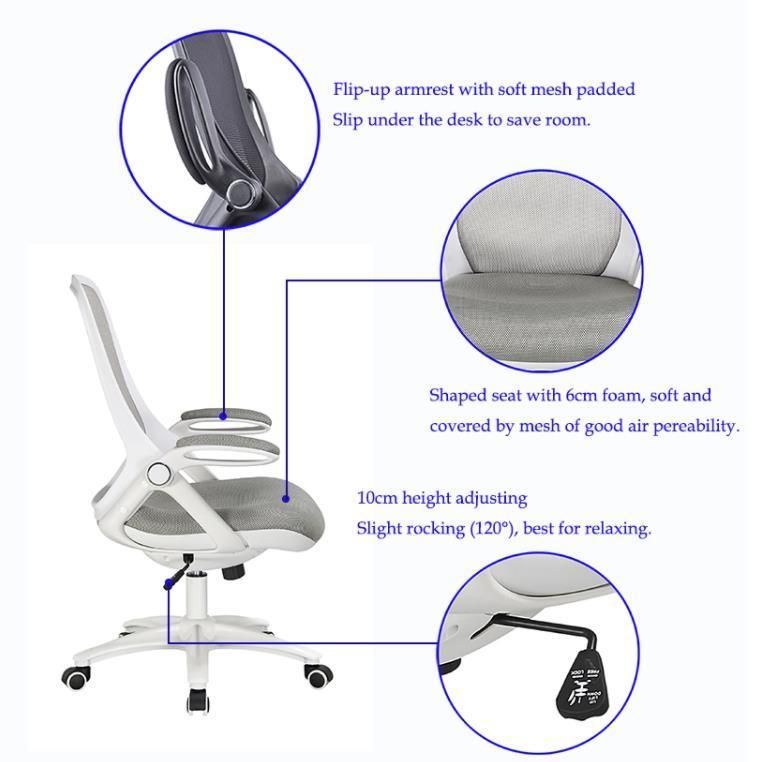 Modern Ergonomic Swivel Mesh Office Chair with Adjustable Armrest