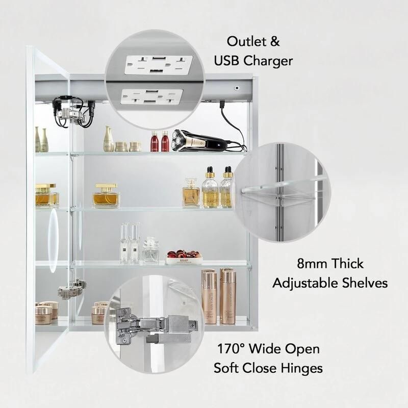 Popular Modern Design Luxury Furniture Bathroom Supplies LED Mirror Medicine Cabinet for Kitchen Bathroom