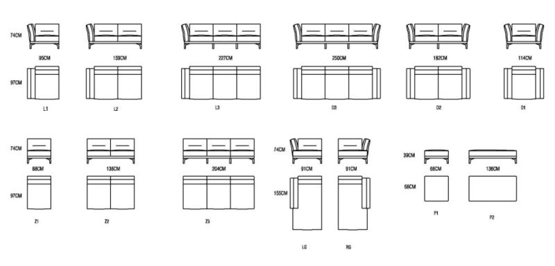 Zhida High Quality Factory Wholesale Price Modern Home Furniture Sectional Sofa Set Villa Living Room Metal Leg Fabric L Shape Sofa Couch for Hotel Project