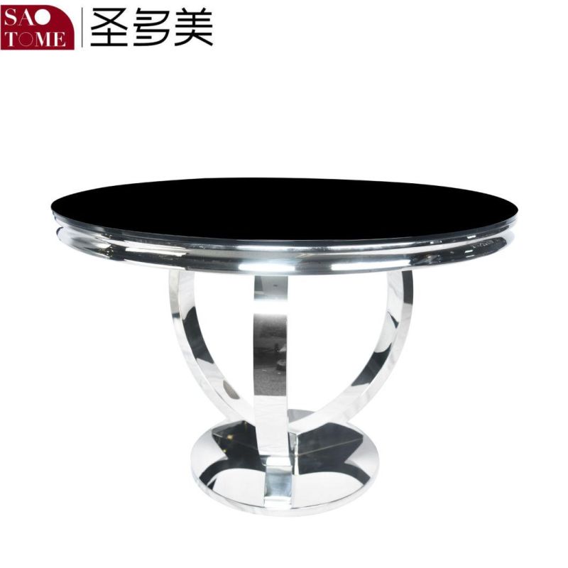 High Grade Living Room Dining Room Furniture Black Glass Dining Table