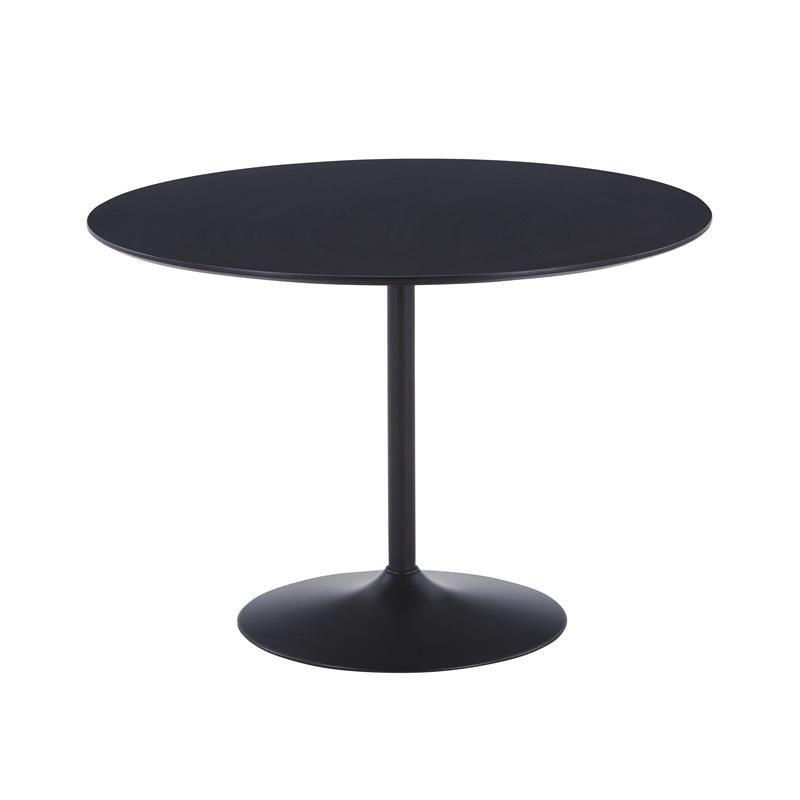 Nordic Minimalist Thin Hoom Kitchen Restaurant Furniture Stable Smooth Round MDF Black White Table for Dining Room Use