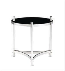 Round Stainless Steel Coffee Table with Black Toughenen Glass