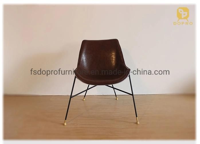 2020 Dopro New Design Modern Leisure PU Dining Chair Relax in Gold