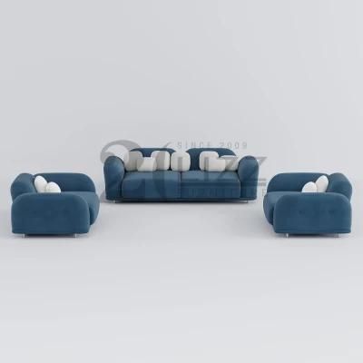 Contemporary European Design Modern Sectional 1+2+3 Velvet Fabric Living Room Sofa Fruniture