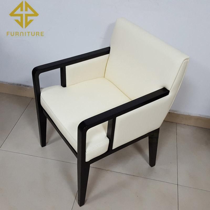 Popular Vintage Style Wood Arm Lounge Dining Chair with Seat Back Cushion