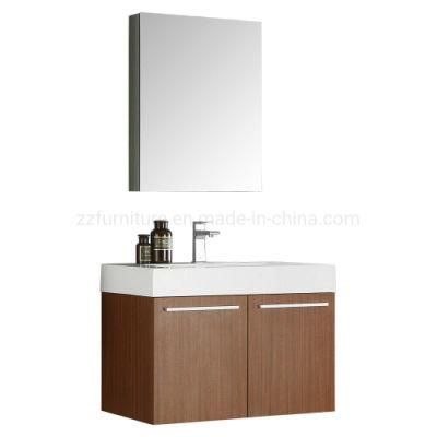 30&quot; Teak Color Wall Hung Modern Bathroom Vanity