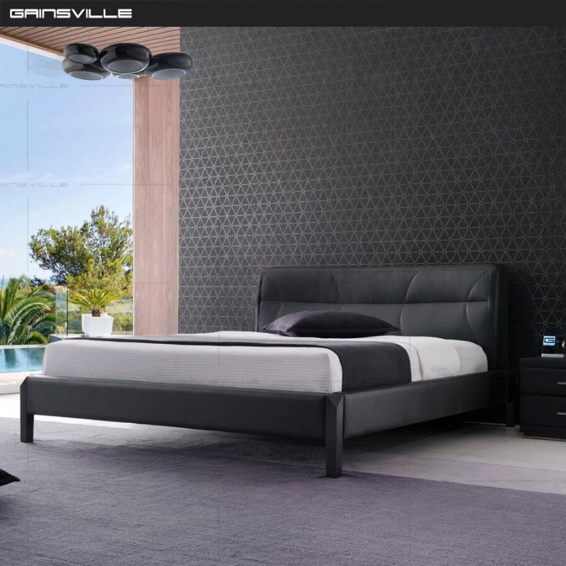 Modern Italy Furniture Bedroom Furniture King Bed Leather Bed Gc1710