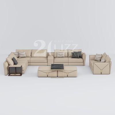 Exclusive Modern Design Style Home Office Hotel Home Furniture Genuine Leather L Shape Sofa