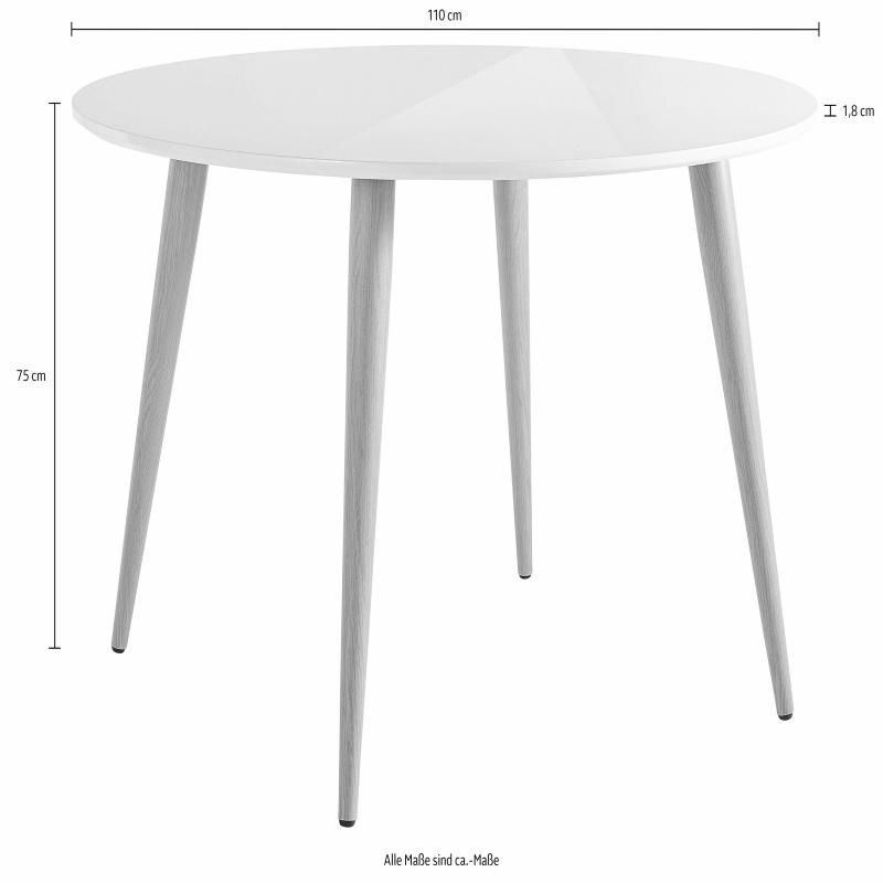 Simple and Sturdy Round Modern Wooden White Dining Table Furniture