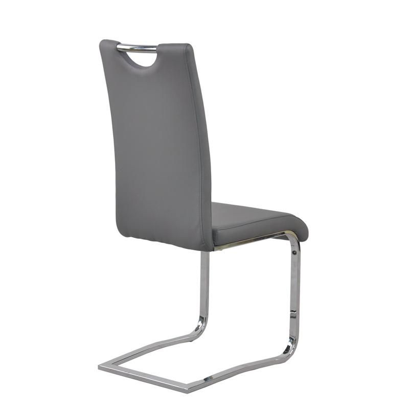 Industrial Home High Fashion Designer Chromed Finished Leather Dining Chair