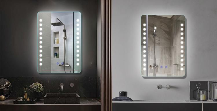 50X70cm Frameless Slim DOT Lighted Wall Mount Bathroom Wall Glass Mirror