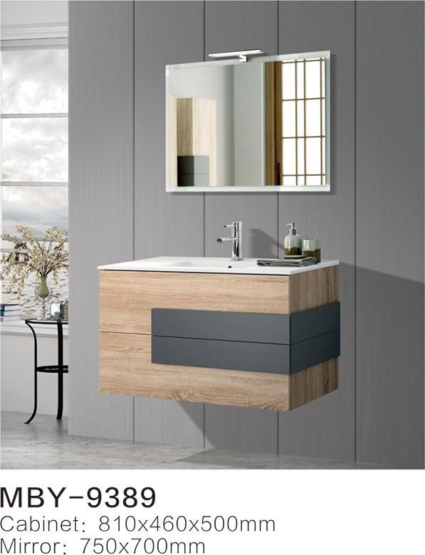 China Factory Wholesale Simple and Modern Plywood Bathroom Furniture with Mirror Cabinet