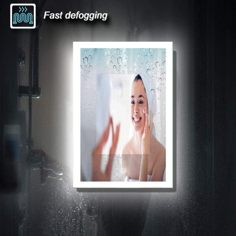 Home Decorative Bathroom LED Mirror Vertically or Horizontally Wall Mounted Mirror with Dimmer & Bluetooth