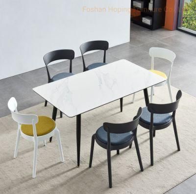 Wholesale Simple Modern S. Africa Dining Table with Breakage-Proof Fireproofing Waterproof Rock Beam Simulation Stone Top for 6 Chairs