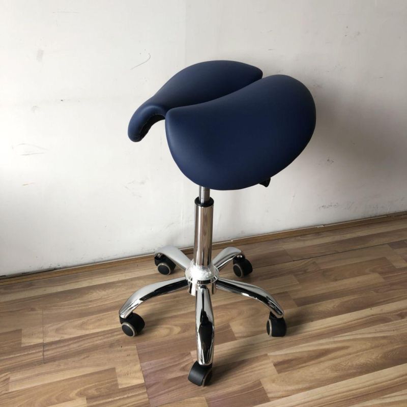 Simple Mechanism Ergonomic Adjustble Split Two Seat Saddle Seat Stool