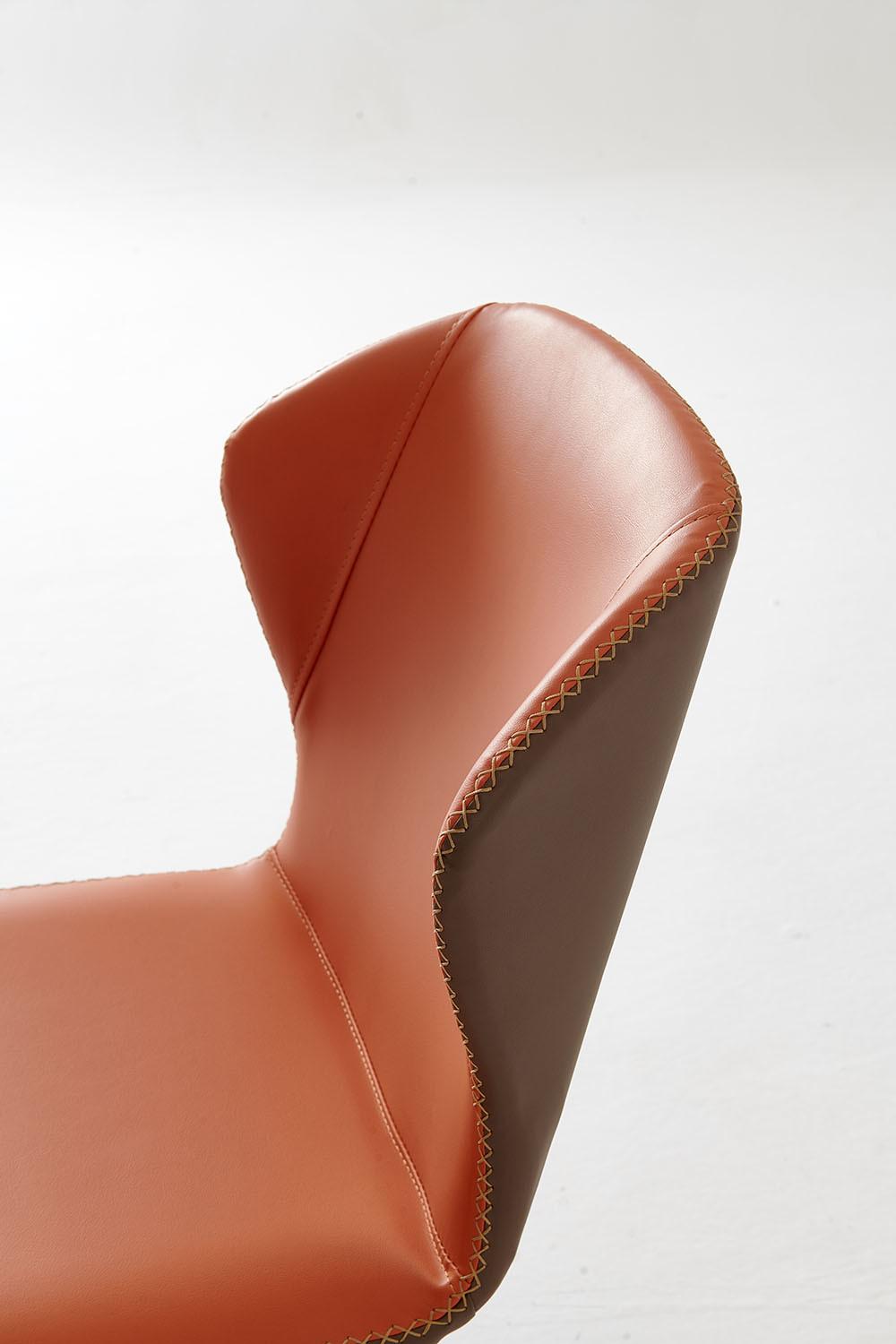 Home Furniture Orange Dining Chair PU Leather