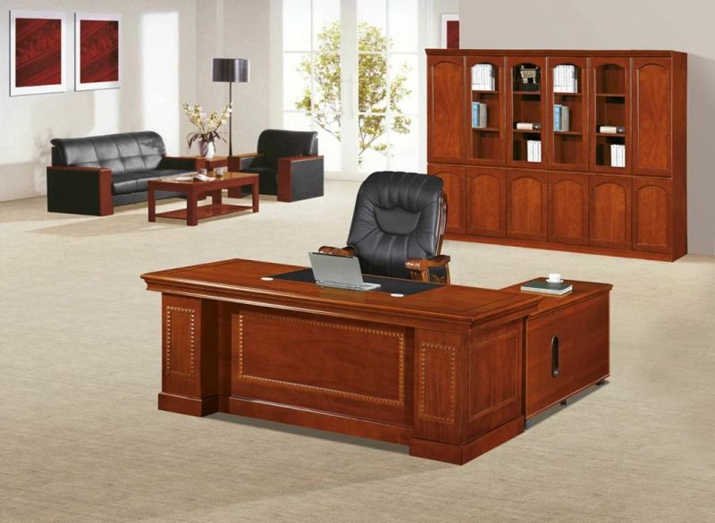 Classic Solid Wood with Veneer Office Executive Desk