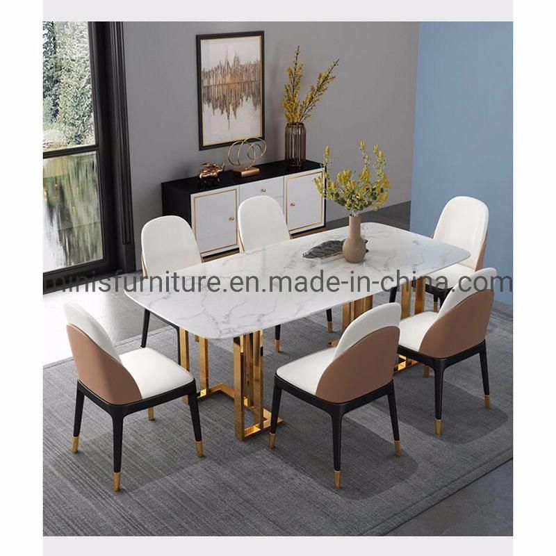 (MN-DT629) Home Modern Simple Marble/Slap Top Dining Table Furniture