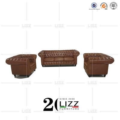 Wholesale High Quality Sectional Italian Home Furniture Modern Chesterfiled PU Leather Sofa