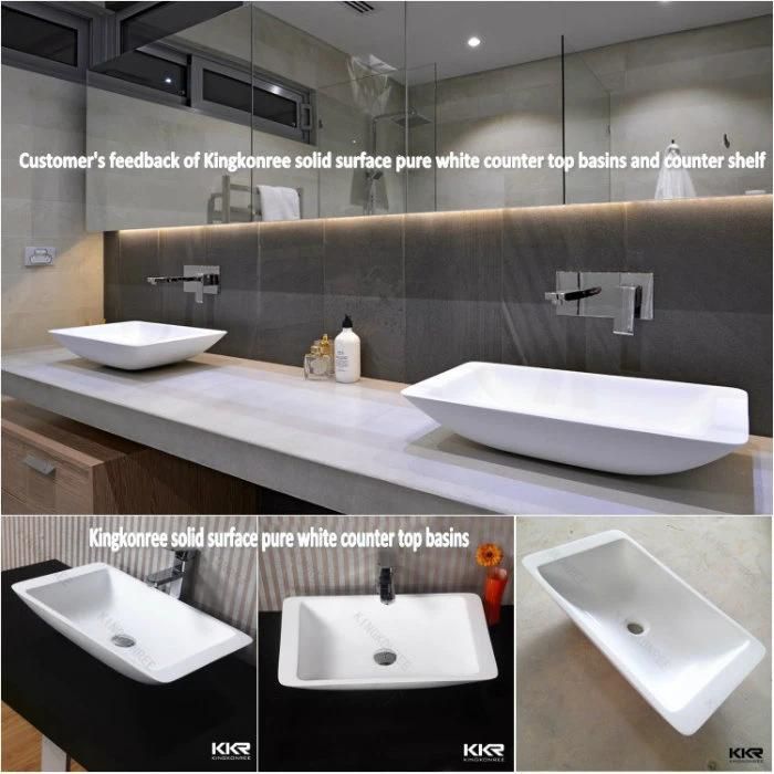 Italian Wall Mounted Hotel Single Solid Surface Bathroom Vanity