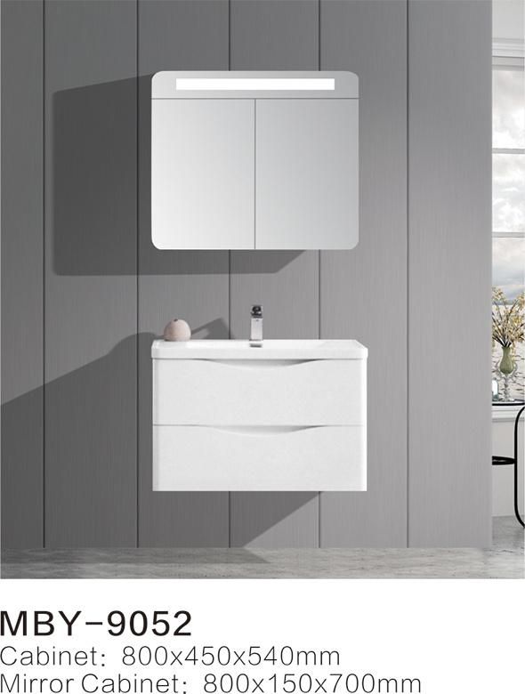 Hotel European Modern PVC Wall-Hung Bathroom Vanity with Side Cabinet