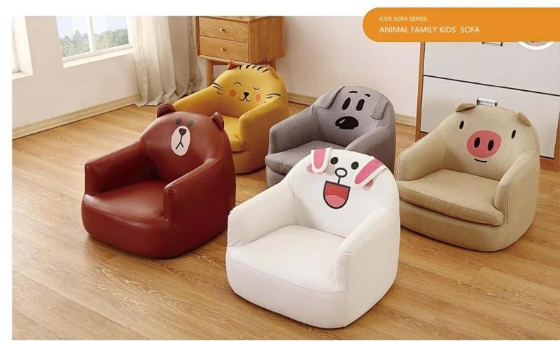 Modern Leather Baby Sofa, Living Room Kids Cartoon Sofa, Children Furniture Sofa, Day Care Center Sofa, Preschool Sofa, Nursery Sofa, Children Care Center Sofa