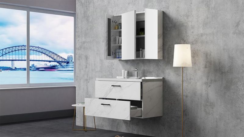 High Quality Wall Hung Elegant Bathroom Vanity Solid Wood Cabinet