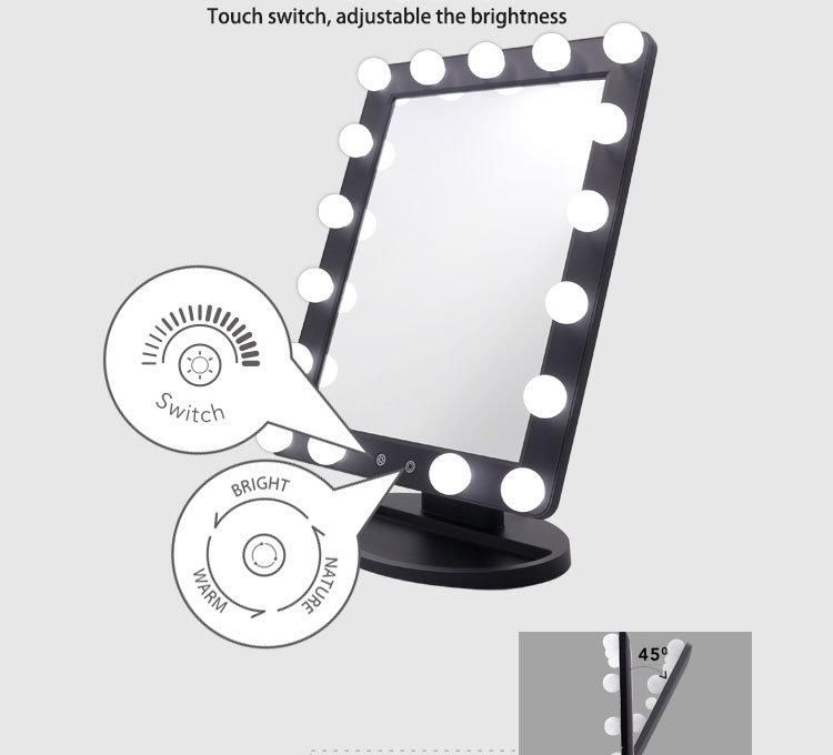 Wholesale Hollywood Makeup Mirror with Light Bulbs for Girl Cosmetic and Salon Makeup