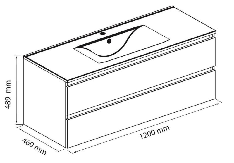 Bathroom Furniture Made Assembled with Soft Close Basin White Gloss 60/80/120 Cm