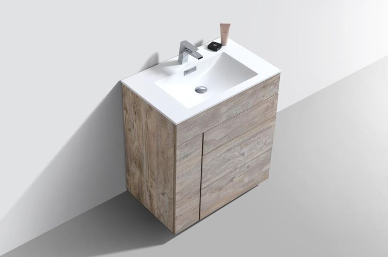 Solid Wood Modern Floor Mounted Combination Bathroom Cabinet