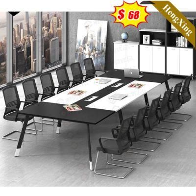 Cheapest Price Modern MDF Meeting Training Simple Black Conference Office Table