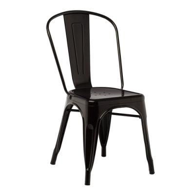 Cheap Modern Furniture Black Dining Outdoor Tolix Restaurant Chair with Metal Legs