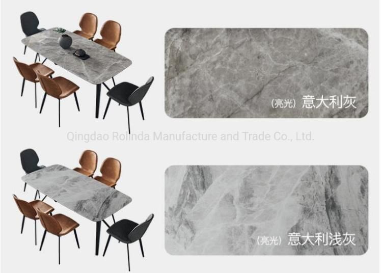 Wholesale Nordic Marble Top Rectangular Light Luxury Rock Plate Dining Room Set Modern Simple Dining Table