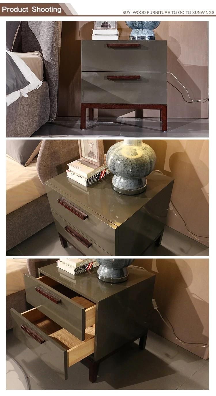 Modern Hotel Furniture Wooden End Table Bedroom Night Stand with Drawers