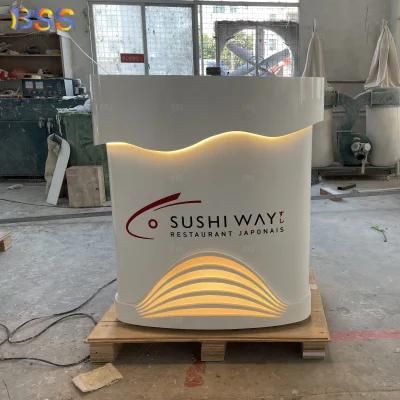 White Sushi Bar Small Custom Logo Sushi Bar Service Counter