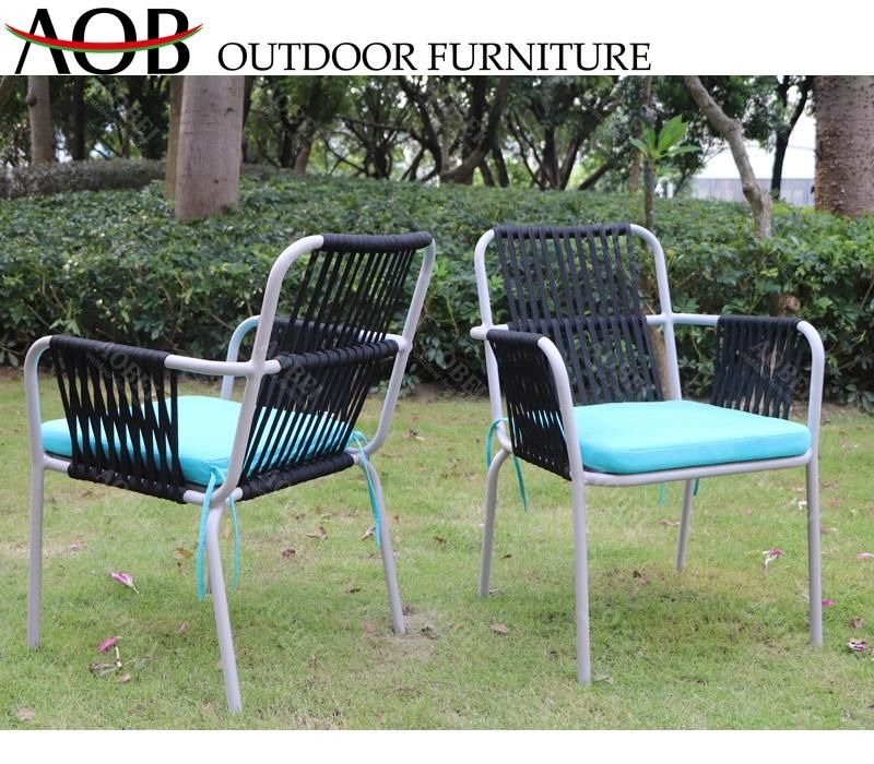 Modern Outdoor Garden Home Hotel Restaurant Patio Resort Villa Project Stackable Rope Dining Chair Furniture
