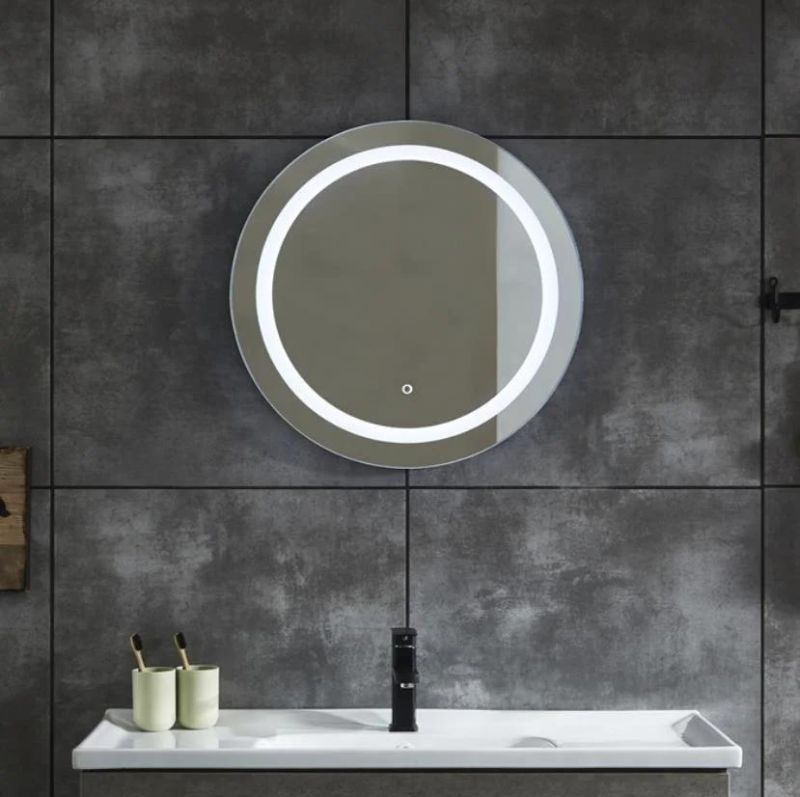 Sairi Custom Modern Bathroom Wall Mounted Illuminated Smart LED Mirror with Time Display