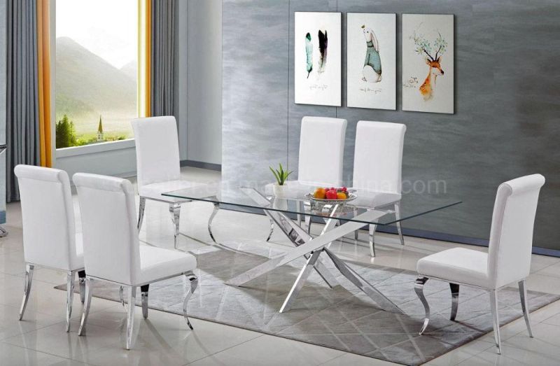 Luxury Chair Customized PU Leather Stainless Steel Sweden Dining Chair