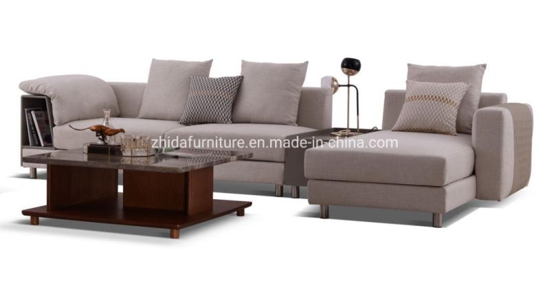 Hotel Modern Furniture Living Room Sofa with Wooden Cabinet