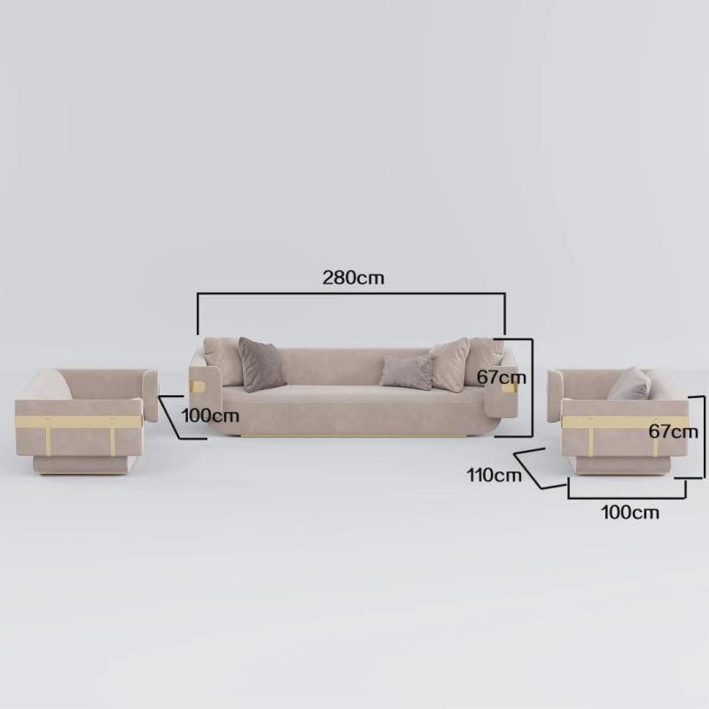 Metal Decor Unique Design Solid Wood Sofa Furniture Set Modern Luxury Couch Living Room Floor Sofa