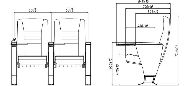 Aluminum Lecture Hall Classroom School Student Auditorium Theater Seating