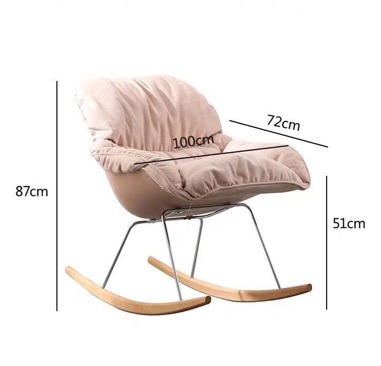 Modern Design Luxury High Quality Plastic Seat Beech Wood Legs Lazy Man Comfortable Leisure Rocking Chair