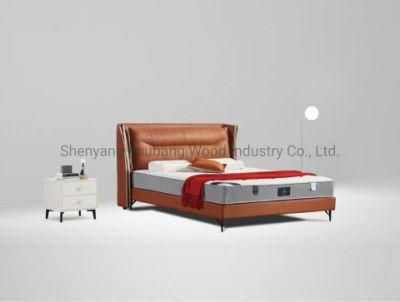 Luxury Bedroom King Size Leather Bed Set Italian Modern Style High-End Fashion Furniture