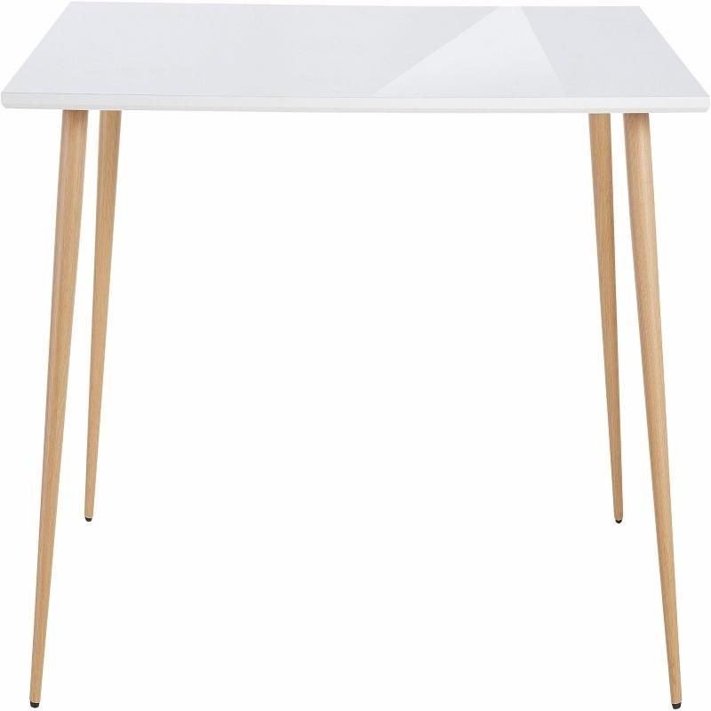 Simple Thin Rectangular Modern Wooden White Dining Table Furniture for Restaurants