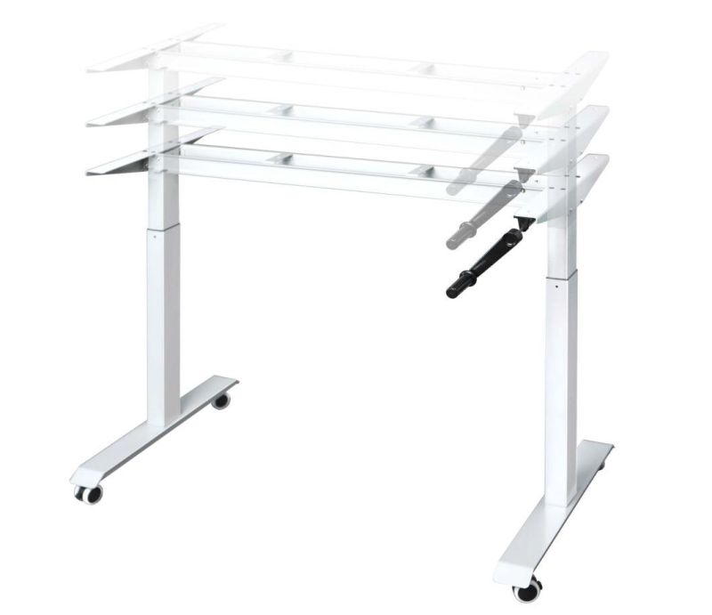 Easy Operation Movable Manual Foldable Height Adjustable Desk