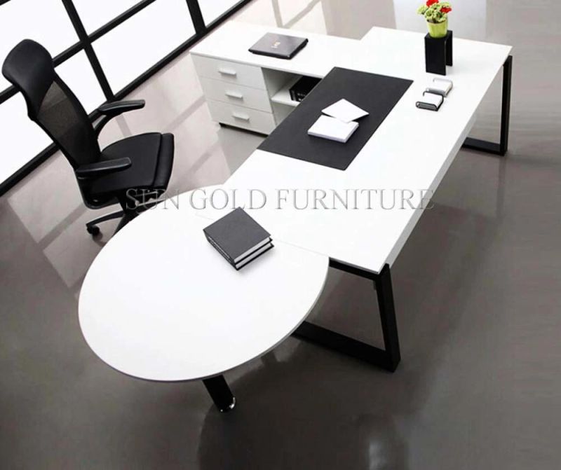 Simple Design Melamine Office Desk with Vice Cabinet (SZ-ODL311)