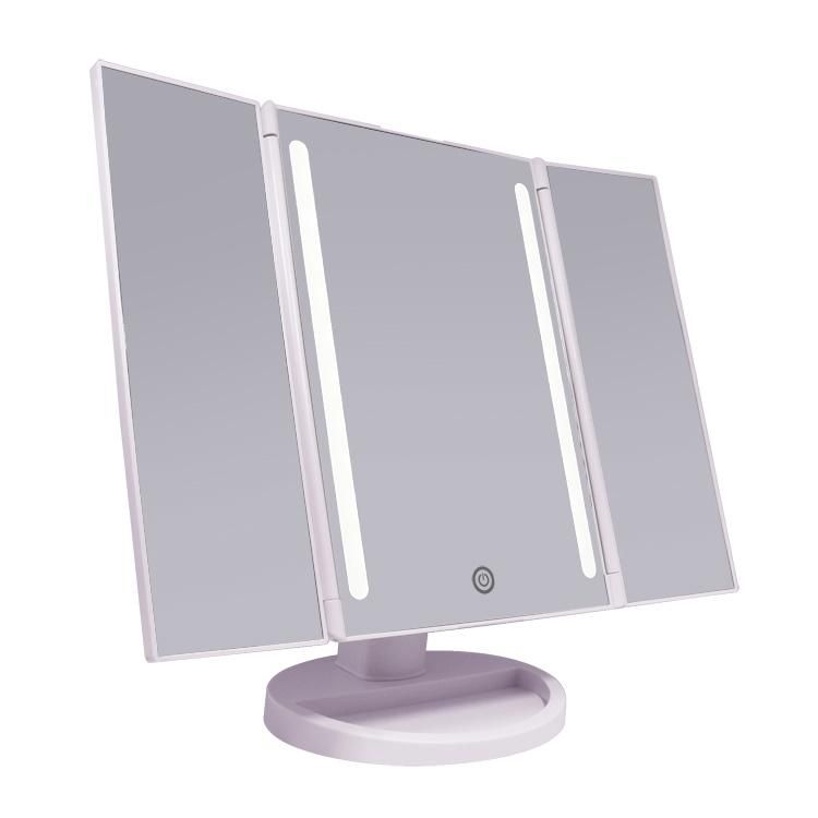 Custom Colors Trifold LED Makeup Touch Luxury Vanity Mirror