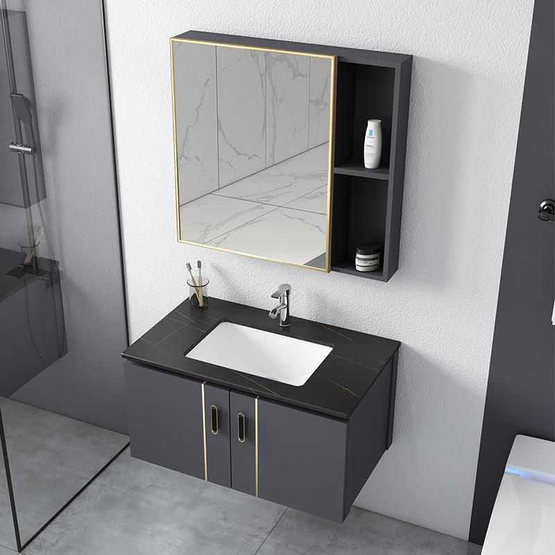 Modern Light Blue Bathroom Vanity with Vanity Top & Under Mount Sink Floor Mounted