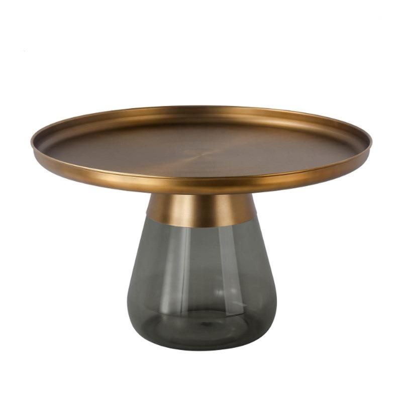 Modern Luxury Glass Body Titanium Coffee Table